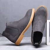 economico Stivali Chelsea-stivaletti chelsea da uomo in pelle scamosciata marrone con pannelli laterali elastici: eleganti stivaletti alla caviglia per abbigliamento casual, smart-casual e da ufficio