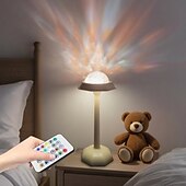 お買い得  プロジェクターライト-LEDウォーターリップル雰囲気ライト、ハイフットオーシャンウェーブプロジェクターランプ、充電式調光タッチデスクランプ、ロマンチックなデスクランプ