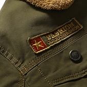 billige grafiske jakker og kåper for menn-Herre USA Fleece-jakke Cargo jakke Sherpa jakke Taktisk Hold Varm Årgang utendørs Hjem Broderi Flere lommer Vinterfrakker Høst Vinter Fleecekrage med nedfellbar krage Langermet Militærgrønn Mørkeblå