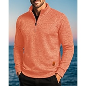 economico Cime-Per uomo cima dell&#039;escursionismo Maglione con cerniera a un quarto Manica Lunga Collo alla coreana Maglietta Top Esterno Leggero Elastico Traspirante Inverno Zip a un quarto Poliestere Grigio scuro