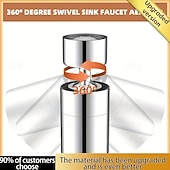 abordables Ustensiles et gadgets de cuisine-Aérateur de robinet anti-éclaboussures à 360° pour cuisine et salle de bain – rallonge de débit d&#039;eau rotative avec deux modes de jet, moussant, installation facile