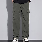 economico Pantaloni cargo-Per uomo Pantaloni Cargo Pantaloni Coulisse Elastico in vita Multi-tasche Semplice Indossabile All&#039;aperto Quotidiano Campeggio &amp; Escursionismo Moda Classico Nero Verde militare