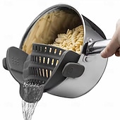 お買い得  キッチン用品＆小物-調節可能なシリコンクリップオンストレーナー - 鍋やボウルにフィットし、電気は不要で、パスタ、野菜、果物に最適で、家庭用の耐久性のある柔軟な手持ち式キッチンツールです。 &amp;RV