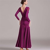 cheap Standard  Ballroom-Women's Long Sleeve Modern Dance Dress Practice Dress Ballroom Dance Costume
