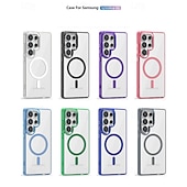 abordables Coques Samsung-téléphone Coque Pour Samsung Galaxy S25 S24 Ultra Plus S23 S22 Ultra A56 A36 A16 A55 5G A35 5G A15 Coque Arrière Supporte la Charge Sans Fil Antichoc Dégradé de couleur TPU PC