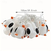 abordables Guirlandes lumineuses de fête-Guirlande Lumineuse Pinguin Féérique 1.5m 10LEDs Alimentée par Pile Chambre d'Enfants Affichage à Domicile Fenêtre Fête d'Anniversaire Décoration Hivernale