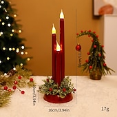 cheap Indoor Christmas Lights-3 Pcs Christmas Light Simulation Candlestick Candlestick LED Ornament 30 * 10CM Light Desktop Atmosphere Decorative Light Nightlight AAA Battery Box