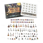 economico Regali-Calendario dell'avvento di Halloween, bracciale con ciondoli, tesori di Halloween, kit fai da te per la creazione di gioielli da 24 giorni con 20 perline con ciondoli e 3 braccialetti regolabili, regalo per il conto alla rovescia di Natale per bambini, ad