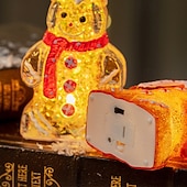 ieftine lumini de Crăciun de interior-Crăciun drăguț om de turtă dulce lumină strălucitoare om de zăpadă Crăciun alimentat cu baterii ornamente de Crăciun cadou de Anul Nou decorațiuni interioare