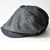 levne Pánské klobouky-Pánské PLacatá čepice Klobouk Ascot Novinářský klobouk Černá Kávová Polyester Módní Na běžné nošení ulice Denní Bez vzoru Nastavitelná Proti sluci Prodyšné