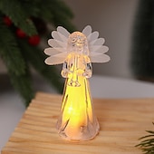 preiswerte Weihnachtsbeleuchtung für den Innenbereich-1 Stück 11,5 x 4,3 cm LED-Lichtstreifen für Weihnachten und Halloween, elektronisches Engel-Ornamentlicht aus Acryl-Imitationskristall, Nachtlicht für Schlafzimmer und Esszimmer im Innen- und