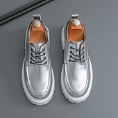 economico Scarpe Oxford-scarpe oxford nere lucide da uomo – scarpe eleganti stringate in vernice con suola spessa per feste serali, moda gotica, concerti e occasioni speciali