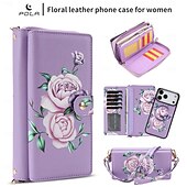 cheap iPhone Cases-Phone Case For iPhone 17 Pro Max 17 Air 16 15 14 Pro Max Plus 13 Pro Max Wallet Case Detachable Full Body Protective with Lanyard Retro Genuine Leather