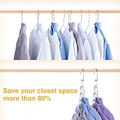 cheap Home Storage &amp; Hooks-5 Pack Space Saving Hangers for Clothes, Heavy Duty Hanger Organizer 30 Lbs Capacity, Metal Magic Hanger, Sturdy Multi Hangers, Closet Space Saver Closet Organizers and Storage