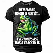 זול חולצות מצחיקות לגברים-בגדי ריקוד גברים צפרדע סלנג מצחיק חולצה קצרה שרוולים קצרים חולצה קצרה הדפסת תלת מימד צווארון עגול קצר חולצה אופנתי יומי רחוב יומי שחור אודם פול קיץ אביב ביגוד S M L XL XXL XXXL