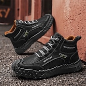 economico Scarponi da trekking-scarpe da trekking casual da uomo marroni, comode scarpe da ginnastica da passeggio con lacci e suola in gomma antiscivolo per viaggi, lavoro e uso quotidiano