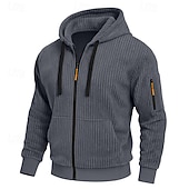 economico Felpa Tattica-Per uomo Felpa con cappuccio Felpa con cappuccio a zip intera Velluto a coste Felpa con cappuccio tattica Nero Bianco Verde militare Rosso Borgogna Con Cappuccio Semplice Testurizzato Sport &amp; Outdoor