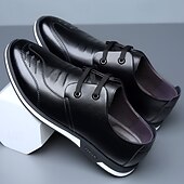 preiswerte Sneaker für Herren-Weiße Herrenschuhe aus Kunstleder – klassische Business-Oxfords mit Schnürung fürs Büro, Hochzeiten und besondere Anlässe