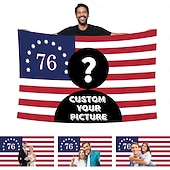  zakázková 250. výročí americké vlajky s fotografií personalizovaný gobelínový plakát, návrh vašeho obrázku pro dekoraci klubů, koncertů, barů, kolejí, obývacích pokojů, ložnic.