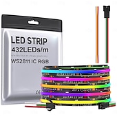 cheap Smart Strip Lights-RGB Smart IC COB LED Strip Light Addressable 16.4ft 12V Color Flowing Strip Light Multicolor Flexible Tape Lights with APP Control/Music Modefor TVBedroomParty DIY Decoration