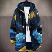 levne Zimní kabáty-Pánské Zimní bunda Neformální bunda Dovolená Denní Zahřívací Kapsy Fleece Podzim zima Barevné bloky Módní Šik ven Kapuce Standardní Černá Saka