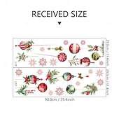 cheap Sticker-Christmas Sticker Wall Decals Snowflake Colorful Ball Pinecone Hanging Ornament Removable Vinyl Mural Holiday Party Living Room Glass Window Door Background Decoration For Home