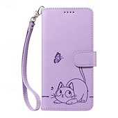 levne Ostatní pouzdra-telefon Carcasă Pro Google Pixel 10 Pro XL Pixel 9 Pro XL Pixel 8 Pro Pixel 7 Pro Pouzdro na peněženku Ochrana celého těla s Lanyardem Nárazuvzdorné Kočka Retro PU kůže
