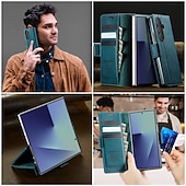 cheap Samsung Cases-Phone Case For Samsung Galaxy Z Fold 7 Magnetic Adsorption Wallet Case Magnetic Full Body Protective Kickstand TPU PU Leather