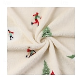 baratos Roupa de Cama de Natal-Cobertor de Lã Cobertor Quente com Impressão de Natal Cobertor para Cochilo Aconchegante com Caixa de Presente
