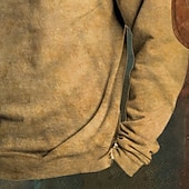 abordables Sudaderas Básicas_-Hombre Sudadera Sudadera Con Capucha Pull-over Sudadera con capucha y botones Sudadera de caza Caqui Cuello Mao Plano Retazos Deporte Casual Diario Ropa de calle Fresco Ropa deportiva Primavera