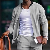 economico giacca sportiva-Per uomo Giacca Leggera Giacca Casual Vacanza Quotidiano Traspirante Tasca Primavera Autunno Blocco di colori Moda Classico Collo alla coreana Regolare Nero Giallo Rosso Blu marino Blu reale Giacca