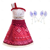 preiswerte Halloweenkostüme für Mädchen-Prinzessinnen-Märchen Vaiana-Kleid Kinderkarneval Kindertag Neujahrsfest Feiertag Terylene Orange Damen einfache Karnevalskostüme Top Rock Gürtel Welttag des Buches Kostüme