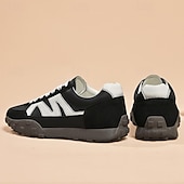 abordables Baskets-Baskets à lacets en similicuir pour homme, chaussures de sport rétro pour l&#039;extérieur – confortables pour la marche, l&#039;entraînement et le style décontracté