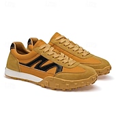 abordables Baskets-Baskets à lacets en similicuir pour homme, chaussures de sport rétro pour l&#039;extérieur – confortables pour la marche, l&#039;entraînement et le style décontracté