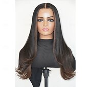 economico Parrucche lace front capelli veri-Capelli umani Remy 5x5 Chiusura 13x4 Fronte in Pizzo Parrucca Riga centrale Capelli brasiliani Liscio Ondulato Multicolore Parrucca 150% 180% Densità dei capelli con Capelli di Bambino Capelli