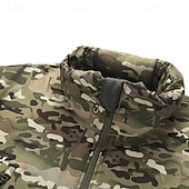 billiga Sportjacka-Herr Utomhusjacka Softshelljacka Vandringsjacka Semester Dagligen Vindtät Vattenfast Ficka Höst Vinter Kamuflasje Mode Klassisk Huva Normal Mörkgrå Svart Ljusgrön Blå Mörkgrön Jacka