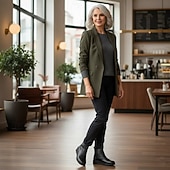 tanie Buty śniegu i zimowe-damskie botki ze skóry ekologicznej w kolorze bordowym, z podwójnym zamkiem błyskawicznym i podszewką z polaru zapewniającą przytulne ciepło zimą, antypoślizgowa podeszwa zapewniająca całodzienny komfort