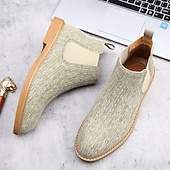 economico Stivali Chelsea-stivali chelsea da uomo color cachi, stile casual e leggero alla caviglia con soffietti elastici, per l'ufficio, le uscite del fine settimana e il comfort quotidiano