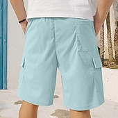 cheap Casual Shorts-Men's Shorts Summer Shorts Casual Shorts Corduroy Shorts Drawstring Pocket Elastic Waist Plain Comfort Breathable Short Outdoor Vacation Sport Casual Navy Blue