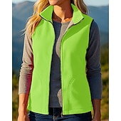 abordables Vestes-Femmes Veste Randonnée Manteau d&#039;hiver Gilet polaire Sans manches Top Extérieur Chaleur Thermique Hiver Fermeture éclair Polyester Noir Rouge Bleu Chasse Pêche Escalade