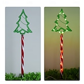 abordables luces navideñas al aire libre-Luces solares para árbol de Navidad con 5 enchufes para insertar en el suelo, luces decorativas para jardín al aire libre, luces festivas para Navidad.