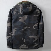 billiga Fleece &amp; 3 i 1-jackor-Herr Vandringsjacka Fleece-jacka Pufferjacka Termiskt set Bomull Vinter Utomhus Kamouflage Håller värmen Vindtät Överdelar Svart Grön