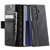 cheap Samsung Cases-Phone Case For Samsung Galaxy Z Fold 7 Magnetic Adsorption Wallet Case Magnetic Full Body Protective Kickstand TPU PU Leather
