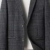 voordelige Heren Klassieke Blazers-Heren Blazerjack Dagelijks Klassiek Herfst winter Polyester Ruitjes Enkele knoopsluiting twee knopen Blazer khaki Donker Grijs Donkerblauw
