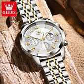 abordables Montres à quartz-la nouvelle montre d&#039;affaires pour hommes olevs, une montre multifonctionnelle avec un cadran numérique chronographe à phases de lune lumineuses, une montre à quartz décontractée et à la mode étanche