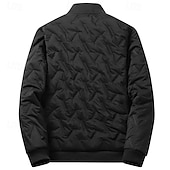 cheap Men's Downs &amp; Parkas-Men's Winter Jacket Quilted Jacket Fleece Jacket Parka Pocket Polyster Fleece lined Vacation Daily Wear Date Regular Fashion Casual Comfortable Thermal Warm Fall Winter Solid / Plain Color Black
