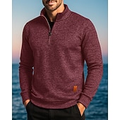 economico Cime-Per uomo cima dell&#039;escursionismo Maglione con cerniera a un quarto Manica Lunga Collo alla coreana Maglietta Top Esterno Leggero Elastico Traspirante Inverno Zip a un quarto Poliestere Grigio scuro