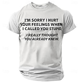  Herren Lustiges Sarkastisches Grafik Shirt - 'Ich dachte du wüsstest dass du dumm bist' Humor Entschuldigung Kurzarm Oberteil