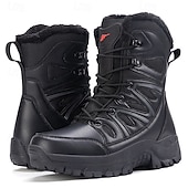 economico Stivali invernali e neve-stivali da neve invernali alti impermeabili da uomo con fodera in pelliccia, suola in gomma antiscivolo, calzature da trekking isolate per climi estremamente freddi, trekking e avventure in montagna