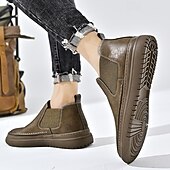 abordables Baskets-Baskets Chelsea grises à enfiler pour homme – Mocassins décontractés à tige basse avec empiècements latéraux élastiques pour un usage quotidien, les déplacements et les tenues décontractées